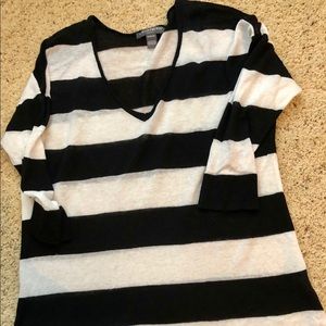 Black and White Stripes Maternity Sweater